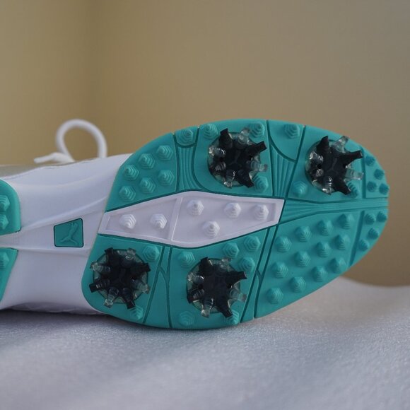 Puma Women's Biofusion Golf Shoes White/Silver Metallic/Aqua Splash, 8.5 M - Picture 7 of 16